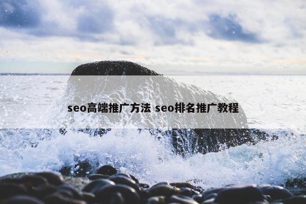 seo高端推广方法 seo排名推广教程