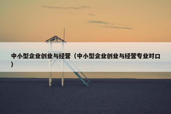 中小型企业创业与经营（中小型企业创业与经营专业对口）