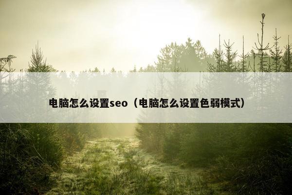 电脑怎么设置seo（电脑怎么设置色弱模式）