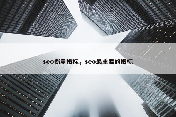 seo衡量指标，seo最重要的指标