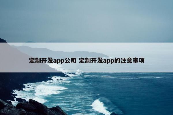 定制开发app公司 定制开发app的注意事项