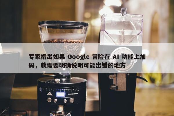 专家指出如果 Google 冒险在 AI 功能上加码，就需要明确说明可能出错的地方