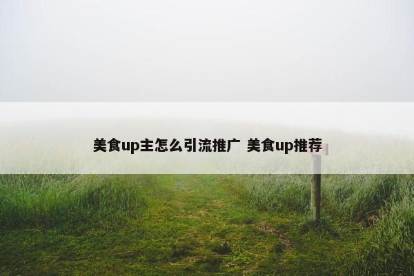 美食up主怎么引流推广 美食up推荐