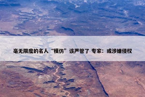 毫无限度的名人“模仿”该严管了 专家：或涉嫌侵权