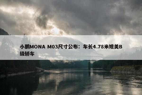 小鹏MONA M03尺寸公布：车长4.78米媲美B级轿车