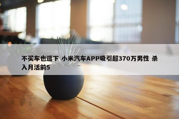 不买车也逛下 小米汽车APP吸引超370万男性 杀入月活前5