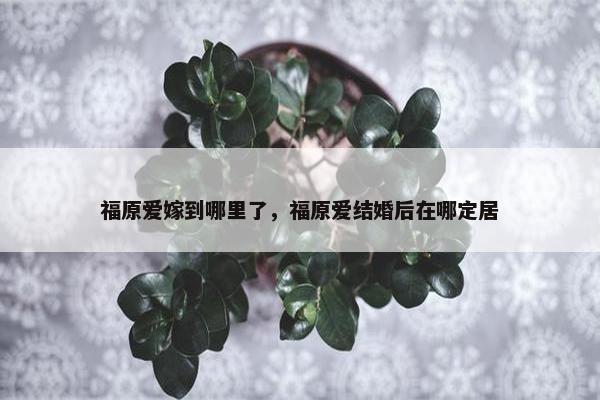 福原爱嫁到哪里了，福原爱结婚后在哪定居