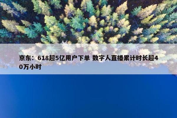 京东：618超5亿用户下单 数字人直播累计时长超40万小时