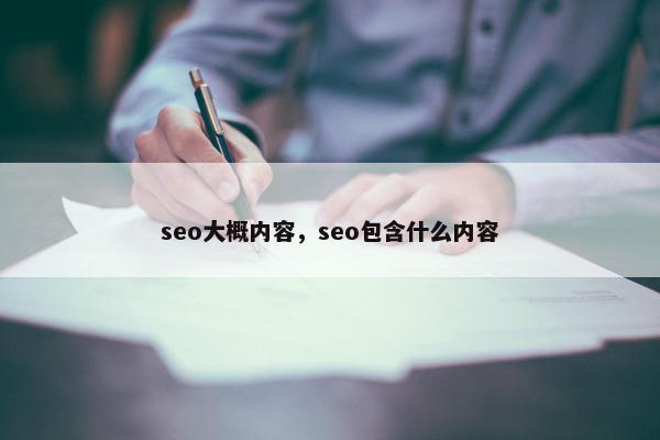 seo大概内容，seo包含什么内容