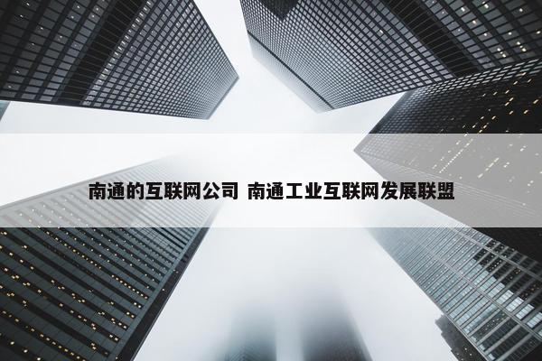 南通的互联网公司 南通工业互联网发展联盟