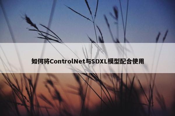 如何将ControlNet与SDXL模型配合使用