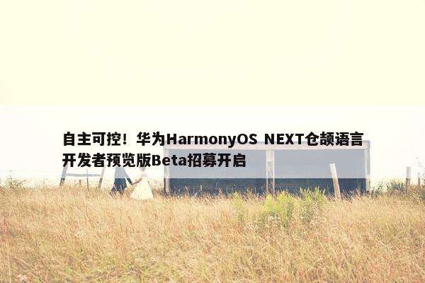 自主可控！华为HarmonyOS NEXT仓颉语言开发者预览版Beta招募开启