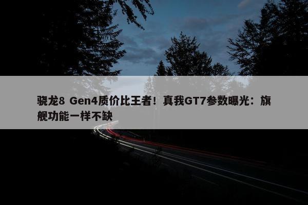 骁龙8 Gen4质价比王者！真我GT7参数曝光：旗舰功能一样不缺