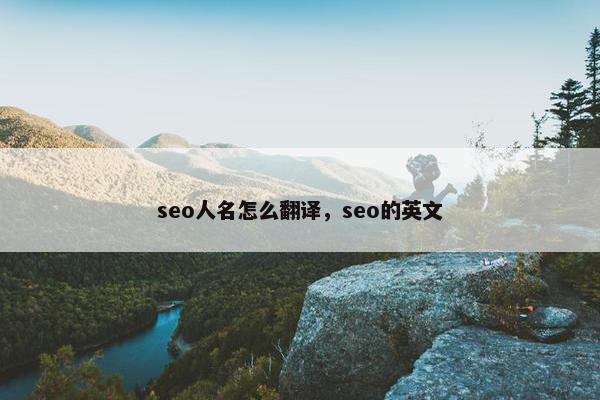 seo人名怎么翻译，seo的英文