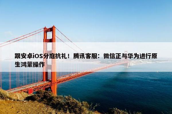 跟安卓iOS分庭抗礼！腾讯客服：微信正与华为进行原生鸿蒙操作