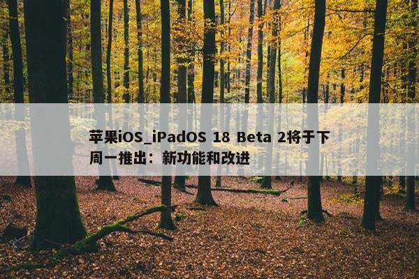 苹果iOS_iPadOS 18 Beta 2将于下周一推出：新功能和改进