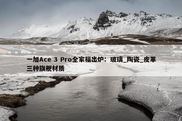 一加Ace 3 Pro全家福出炉：玻璃_陶瓷_皮革三种旗舰材质