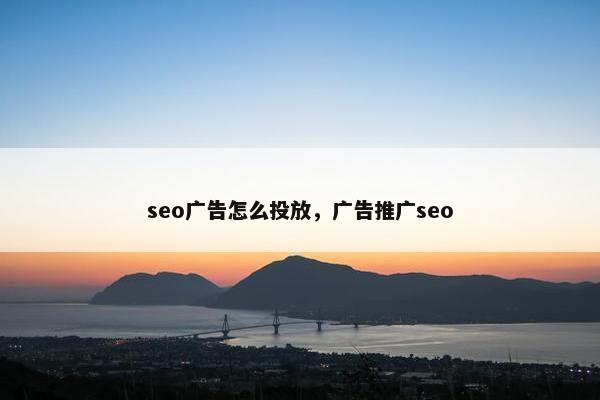 seo广告怎么投放，广告推广seo