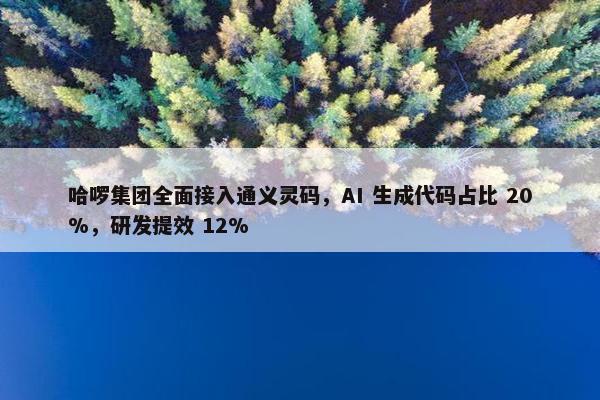 哈啰集团全面接入通义灵码，AI 生成代码占比 20%，研发提效 12%