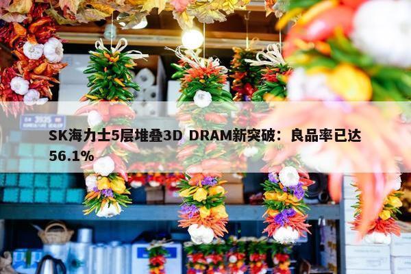 SK海力士5层堆叠3D DRAM新突破：良品率已达56.1%