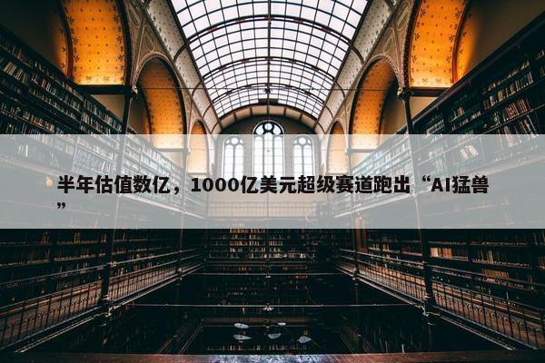 半年估值数亿，1000亿美元超级赛道跑出“AI猛兽”