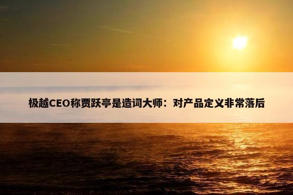 极越CEO称贾跃亭是造词大师：对产品定义非常落后