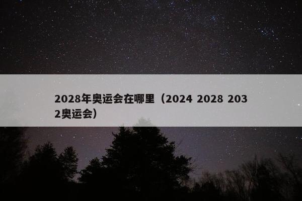 2028年奥运会在哪里（2024 2028 2032奥运会）