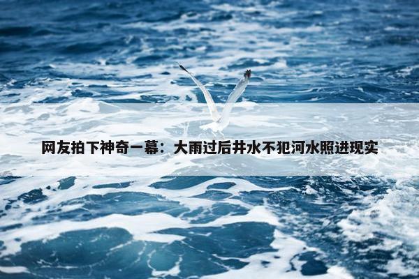 网友拍下神奇一幕：大雨过后井水不犯河水照进现实