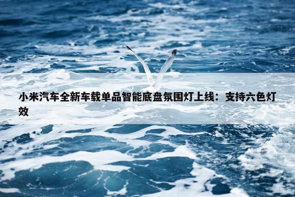 小米汽车全新车载单品智能底盘氛围灯上线：支持六色灯效