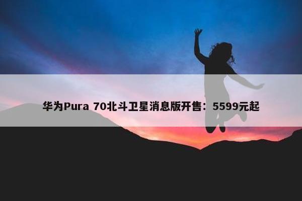 华为Pura 70北斗卫星消息版开售：5599元起