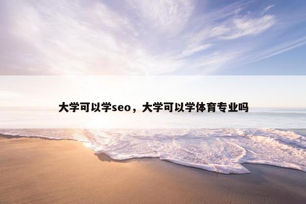 大学可以学seo，大学可以学体育专业吗