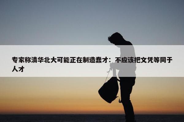 专家称清华北大可能正在制造蠢才：不应该把文凭等同于人才