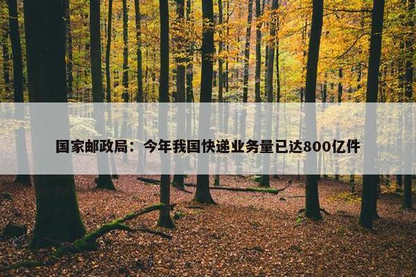 国家邮政局：今年我国快递业务量已达800亿件