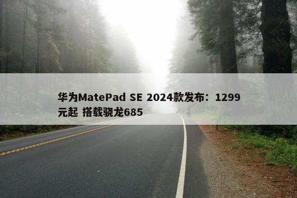 华为MatePad SE 2024款发布：1299元起 搭载骁龙685