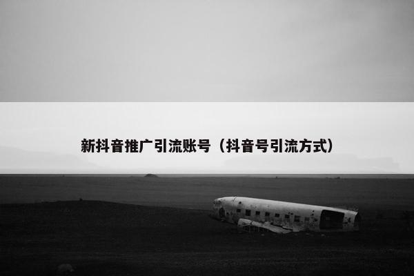 新抖音推广引流账号（抖音号引流方式）