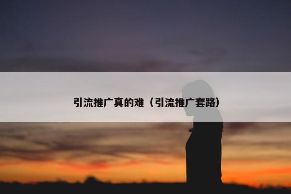 引流推广真的难（引流推广套路）