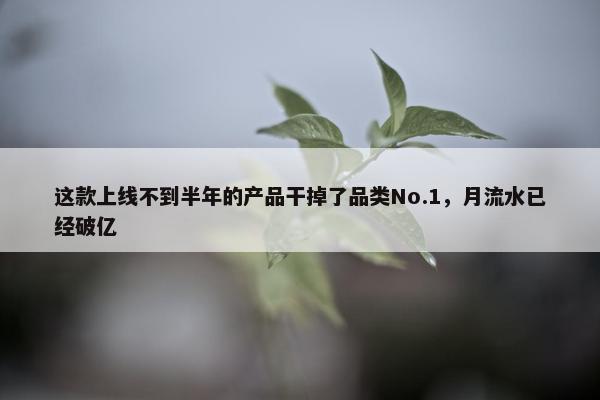 这款上线不到半年的产品干掉了品类No.1，月流水已经破亿