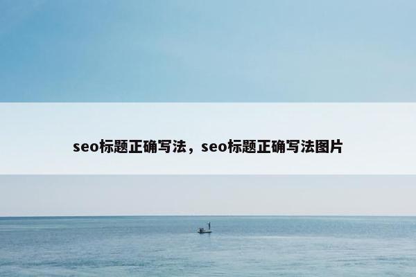 seo标题正确写法，seo标题正确写法图片