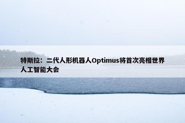 特斯拉：二代人形机器人Optimus将首次亮相世界人工智能大会