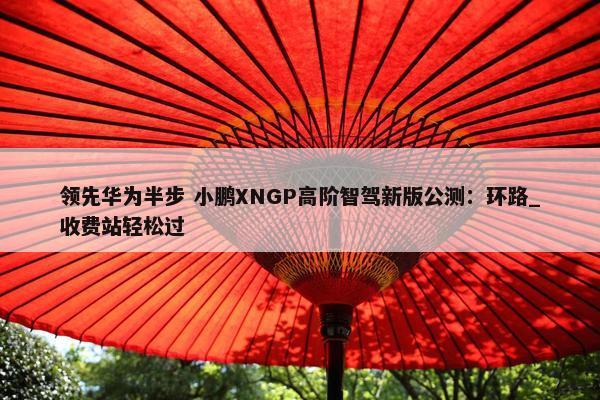 领先华为半步 小鹏XNGP高阶智驾新版公测：环路_收费站轻松过