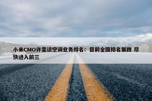 小米CMO许斐谈空调业务排名：目前全国排名第四 尽快进入前三