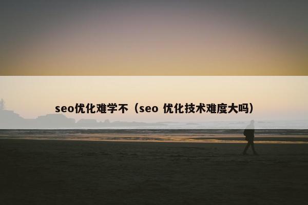 seo优化难学不（seo 优化技术难度大吗）