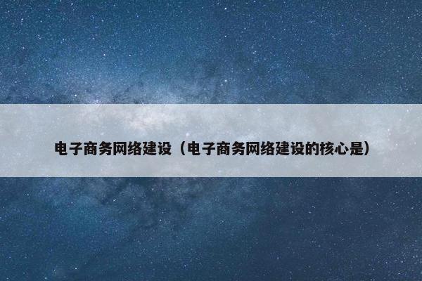 电子商务网络建设（电子商务网络建设的核心是）