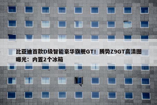 比亚迪首款D级智能豪华旗舰GT！腾势Z9GT高清图曝光：内置2个冰箱