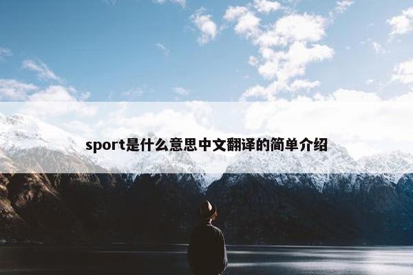 sport是什么意思中文翻译的简单介绍