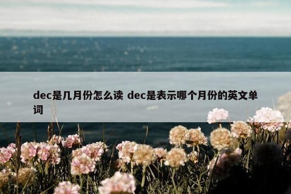 dec是几月份怎么读 dec是表示哪个月份的英文单词