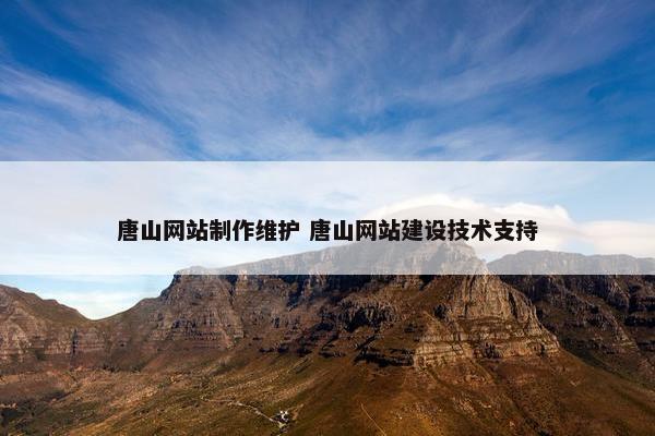 唐山网站制作维护 唐山网站建设技术支持