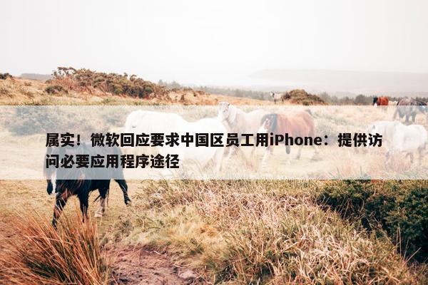 属实！微软回应要求中国区员工用iPhone：提供访问必要应用程序途径