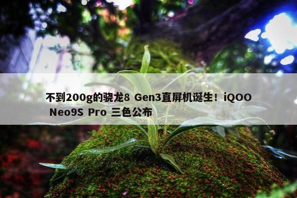 不到200g的骁龙8 Gen3直屏机诞生！iQOO Neo9S Pro 三色公布