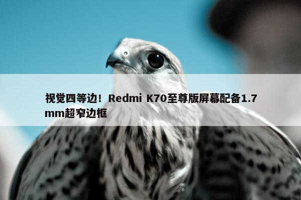 视觉四等边！Redmi K70至尊版屏幕配备1.7mm超窄边框